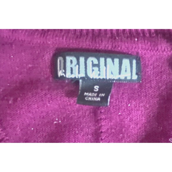 Nicole Miller Metallic Plum Berry Cardigan Sweater Size Small - Picture 8 of 14